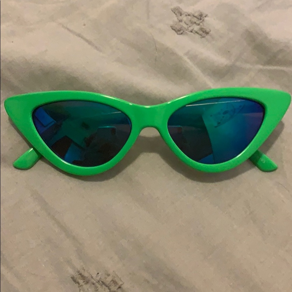 green cat eye sunglasses
